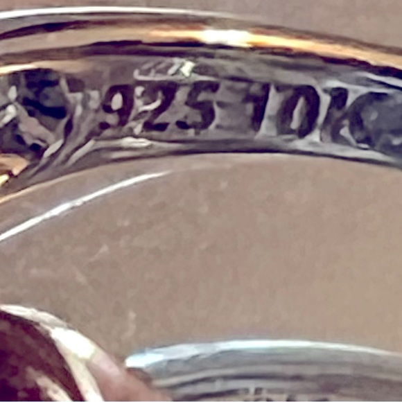 10kt Rose Gold-Sterling Silver Heart Ring - Picture 5 of 5